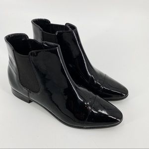 Calvin Klein Finilla patent leather ankle boots
